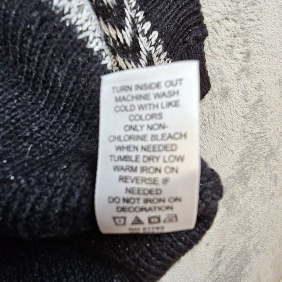 Maurices Sweater Women's‎ 0 XS Fair Isle Cowl Neck Metallic Thread Knit Pullover - Picture 11 of 11